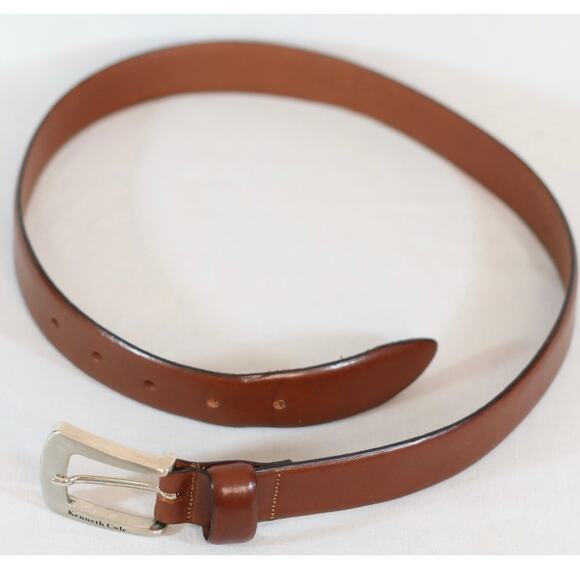 Kenneth Cole Belt 30 Waist Cinnamon Brown Handcrafted Italian Leather - Picture 5 of 12